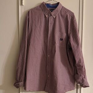 Men's Chaps Checkered Shirt - Red and White
